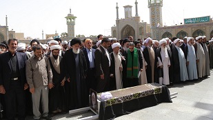 پیکر آیت الله صابری همدانی تشییع شد