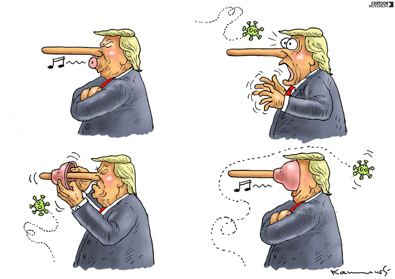 ترامپ نخستین فردی بود که وجود کرونا را انکار کرد