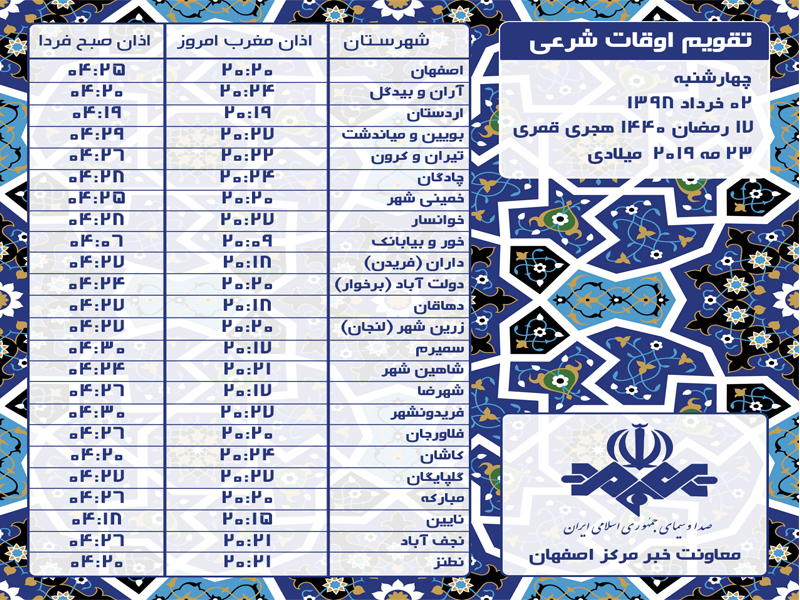 به افق اصفهان و شهرستان های استان