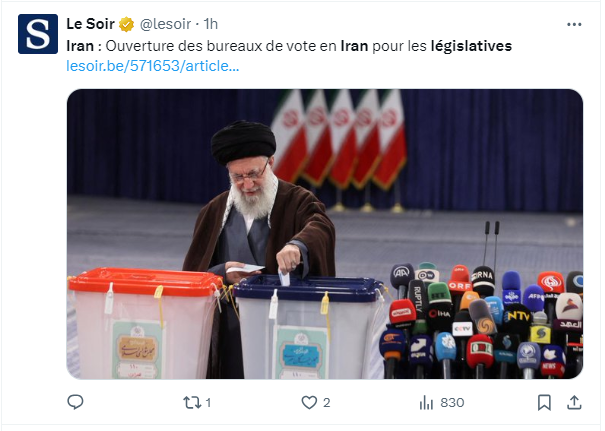 پخش زنده تصاویر حضور مقام معظم رهبری در پای صندوق رای