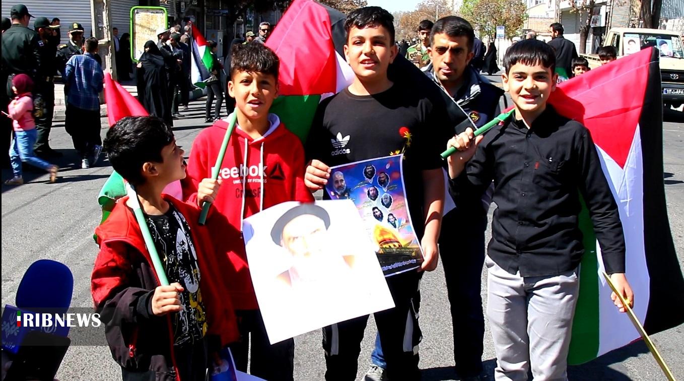 جلوه‌های تماشایی راهپیمایی روز قدس زنجان