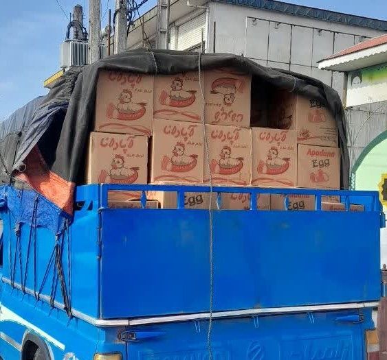 توقیف نیسان حامل تخم مرغ‌های احتکار شده در انزلی