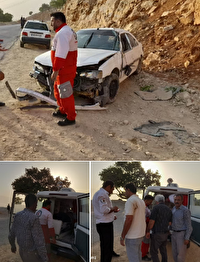 امدادرسانی به مصدومان حادثه رانندگی در گردنه چری