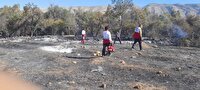 مهار آتش سوزی منطقه کوهستانی محمود آباد خفر